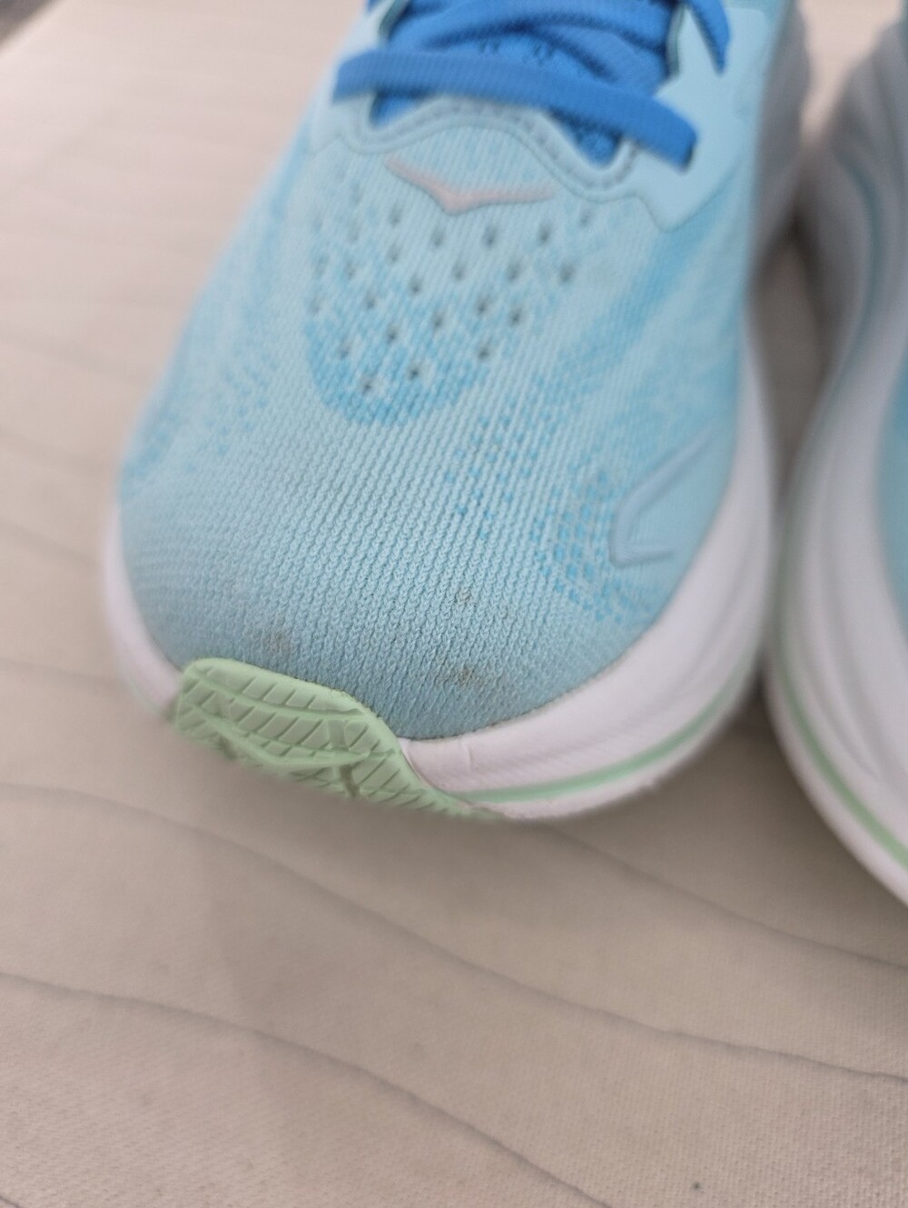 Hoka One One Womens Clifton 10 Blue White Running Walking Shoes Sneakers Sz 8.5B - Picture 4 of 16